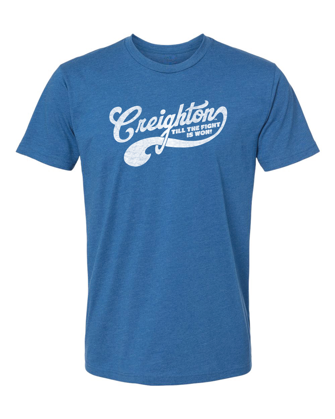 Vintage Blue Creighton T Shirt Till the Fight is Won