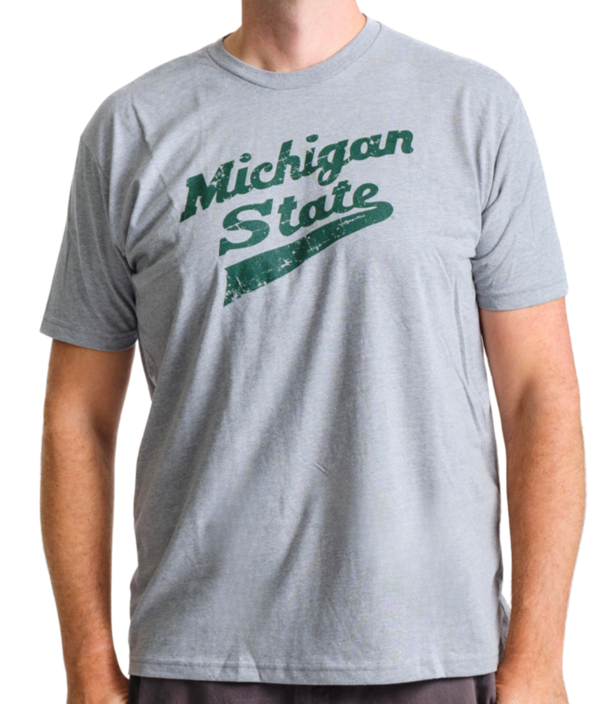 MSU Hockey Shirt Front Michigan State Grey