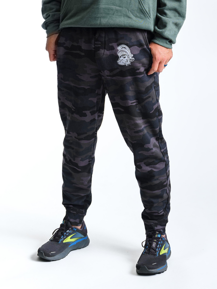 Black Camo Michigan State Joggers from Nudge Printing