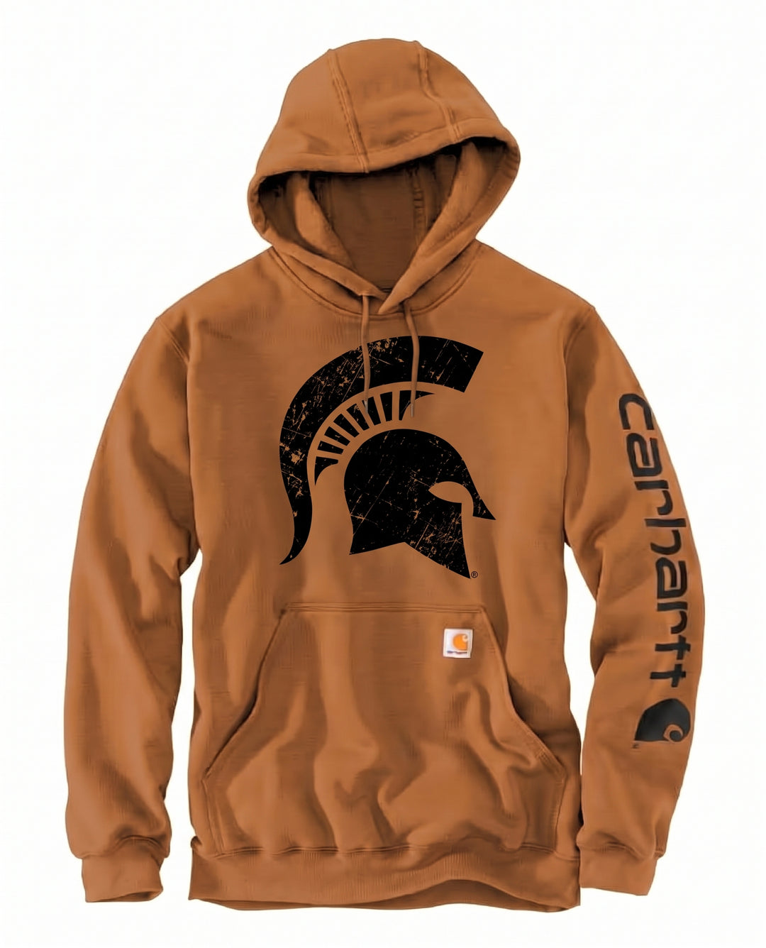 MSU Carhartt Spartan Helmet Brown Hoodie