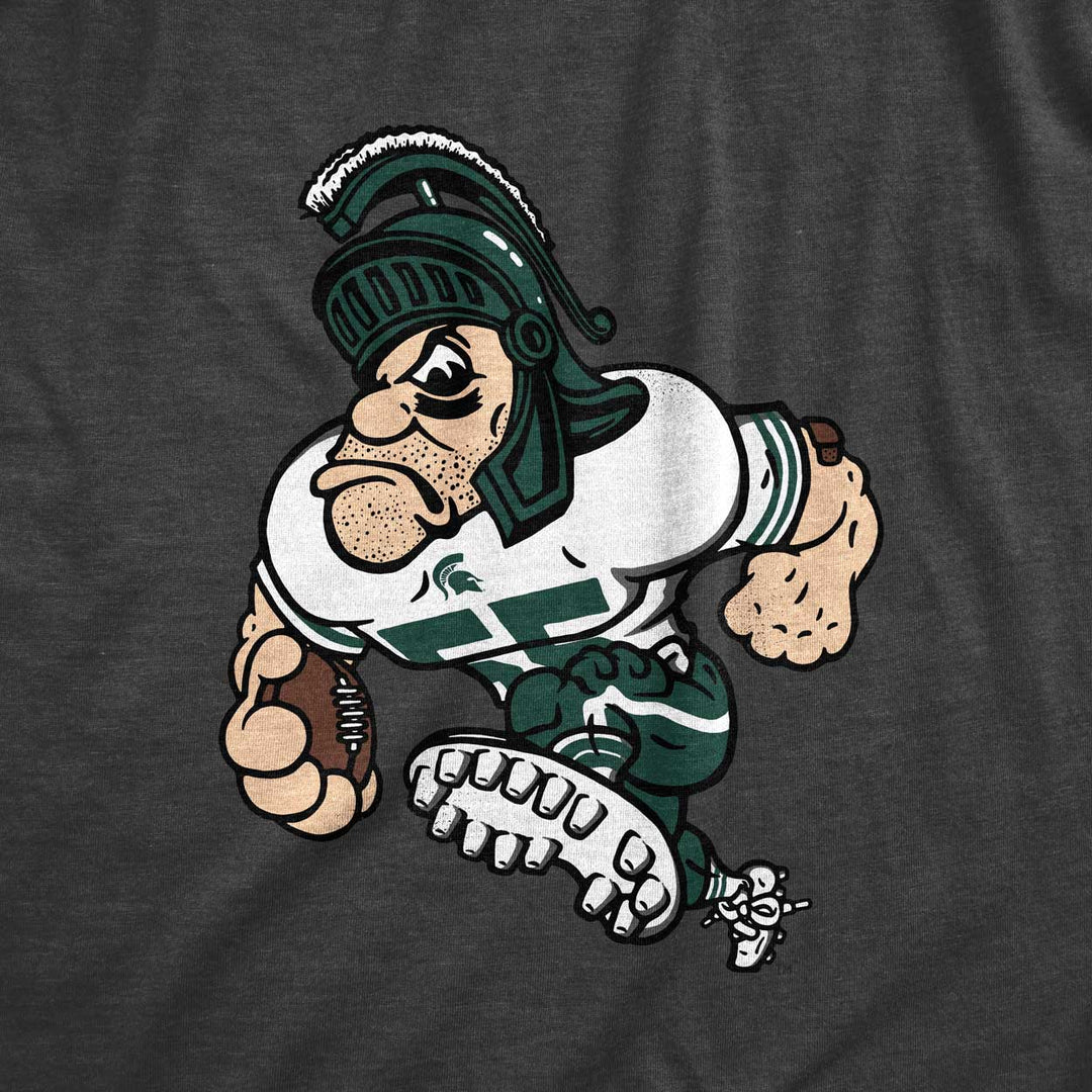 Michigan State Spartans MSU Football Gruff Sparty Charcoal Unisex T-Shirt