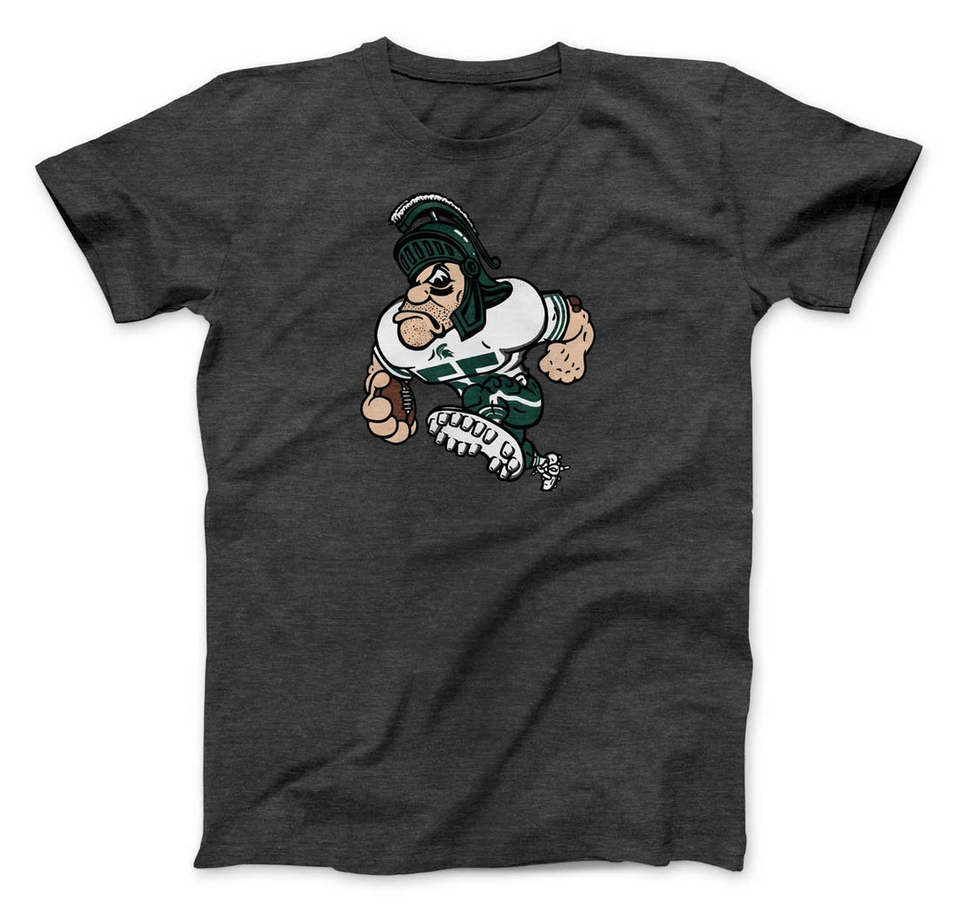 Dark Grey Michigan State Vintage T Shirt with Gruff Sparty from Nudge Printing