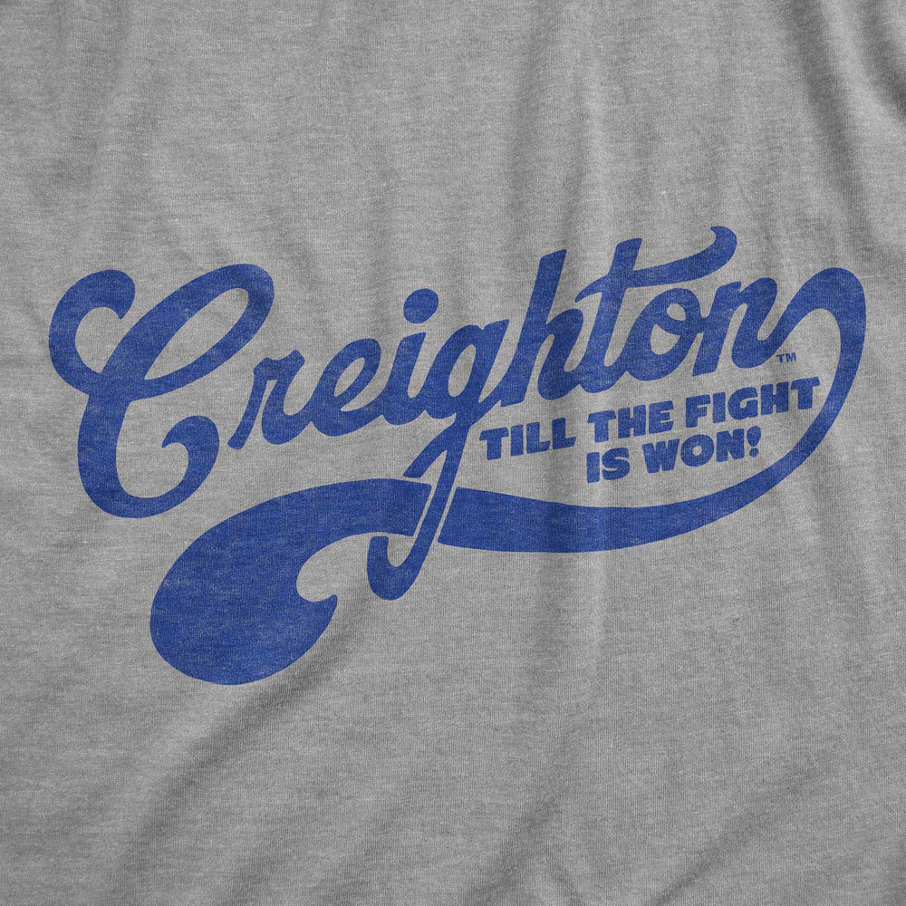 Close up of Vintage Grey Creighton T Shirt from Nudge Printing