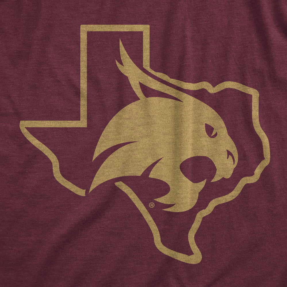 Close up of Maroon Texas State T Shirt