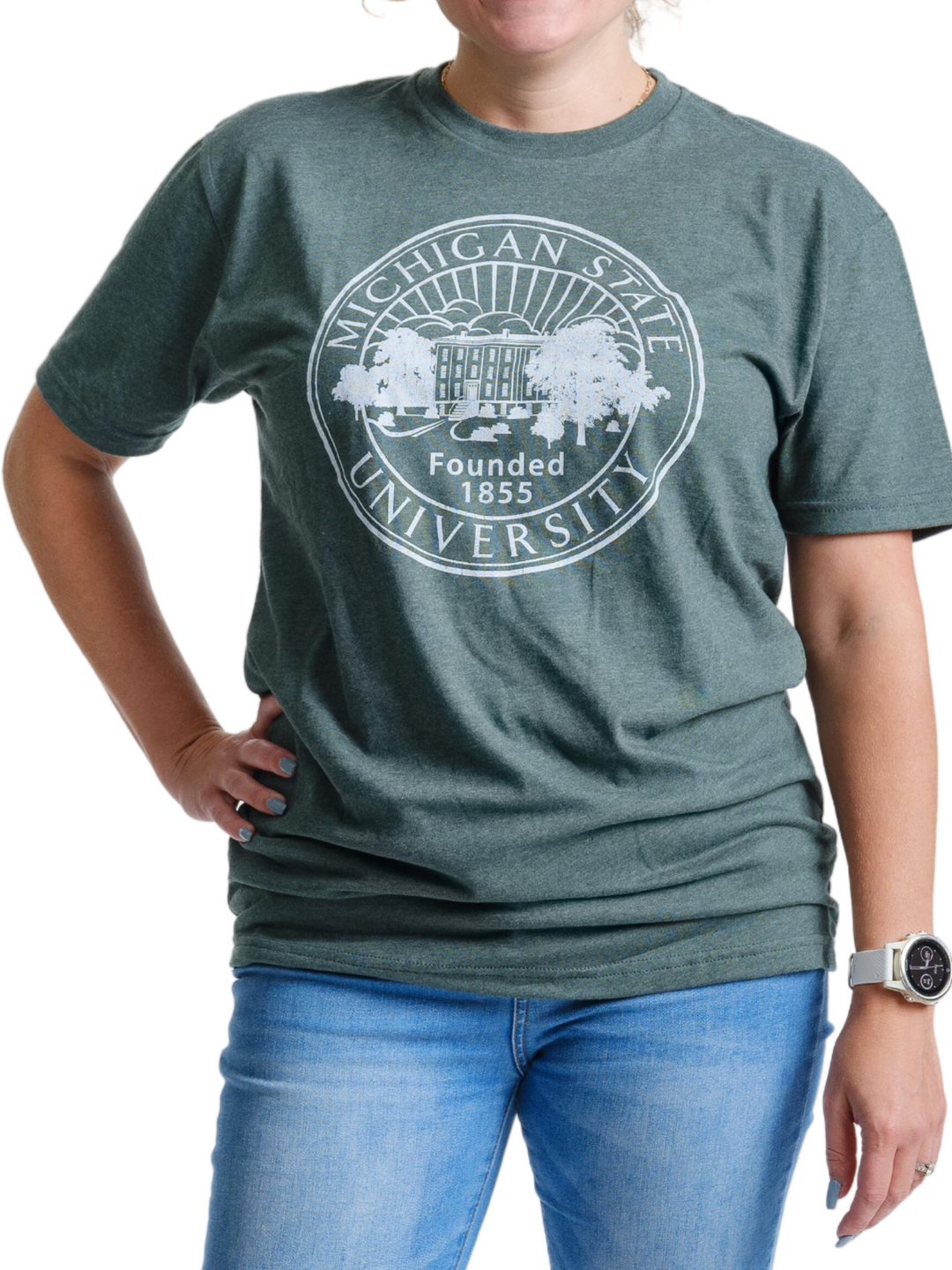 Michigan State University Official Seal forest green t-shirt - Nudge Printing