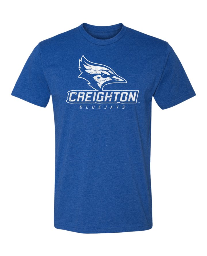 Creighton University Bluejays Wordmark T-Shirt (Royal Blue) Mock Up
