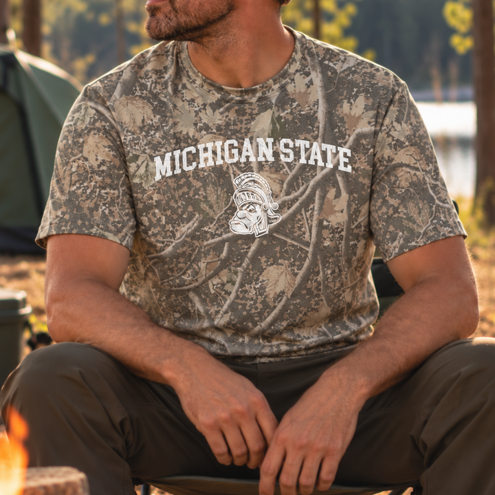 MSU Gruff Sparty Deadwood Tree Camo T-shirt
