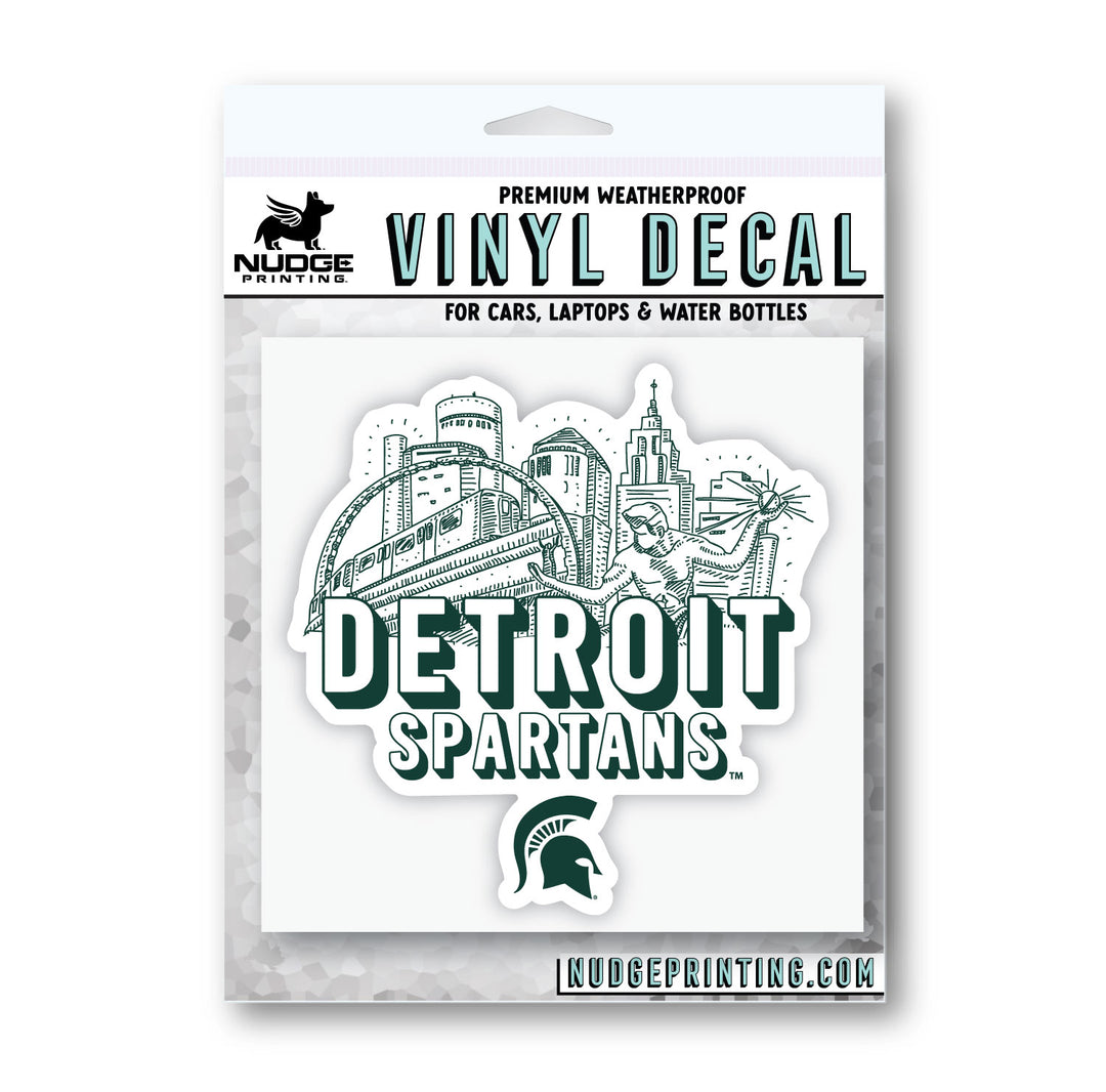 Michigan State decal showing the Detroit Spartans logo