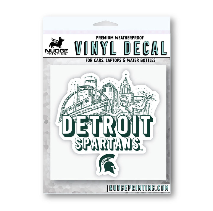 Michigan State decal showing the Detroit Spartans logo