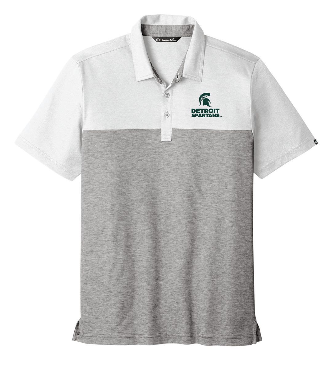 Detroit Spartans TravisMathew Grey and White Unisex Polo