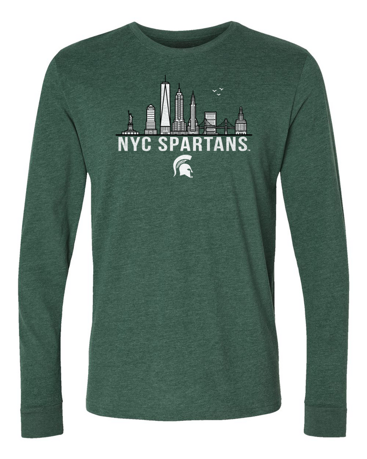 NYC Spartans Skyline Long Sleeve MSU Shirt