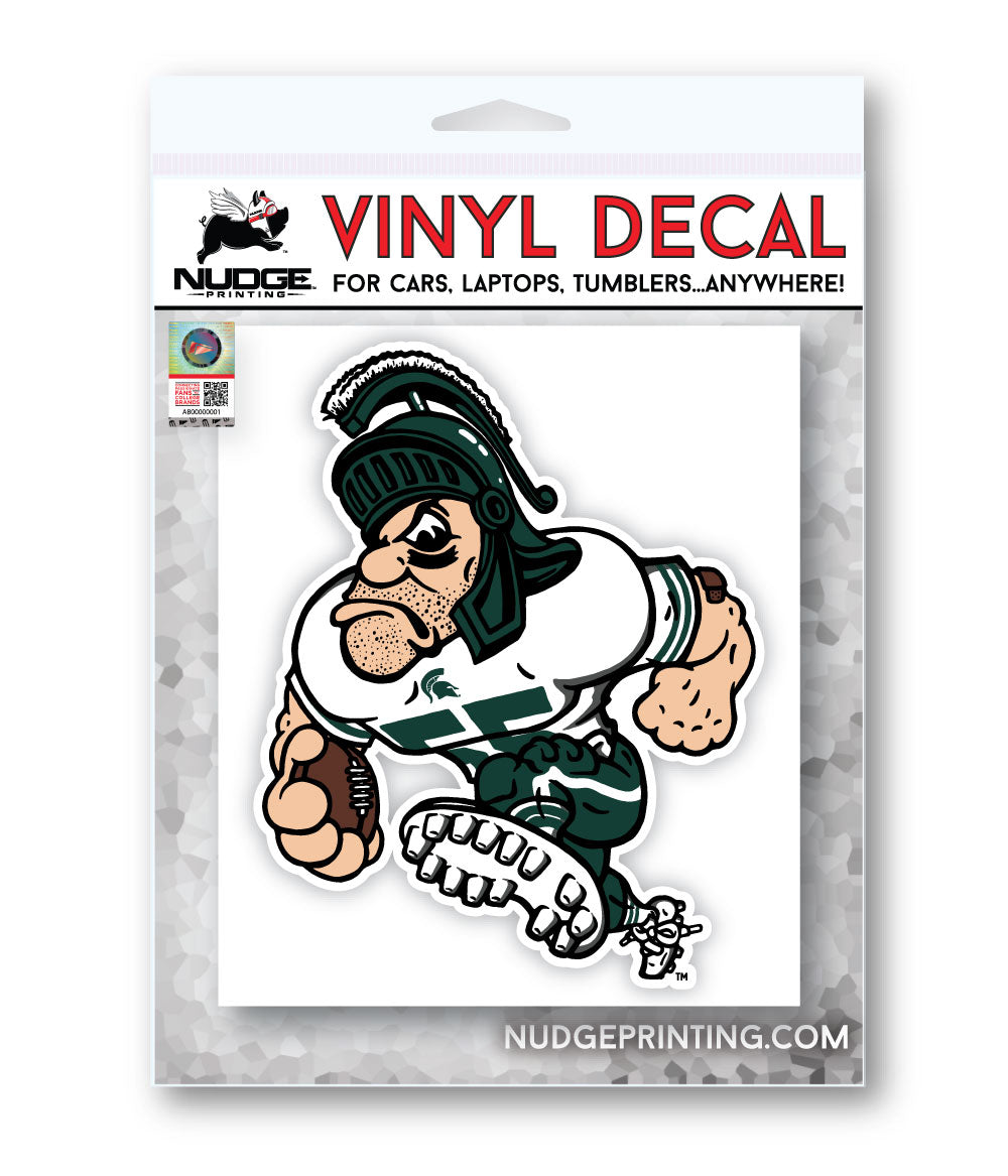 Packaged MSU Gruff Sparty Decal from Nudge Printing