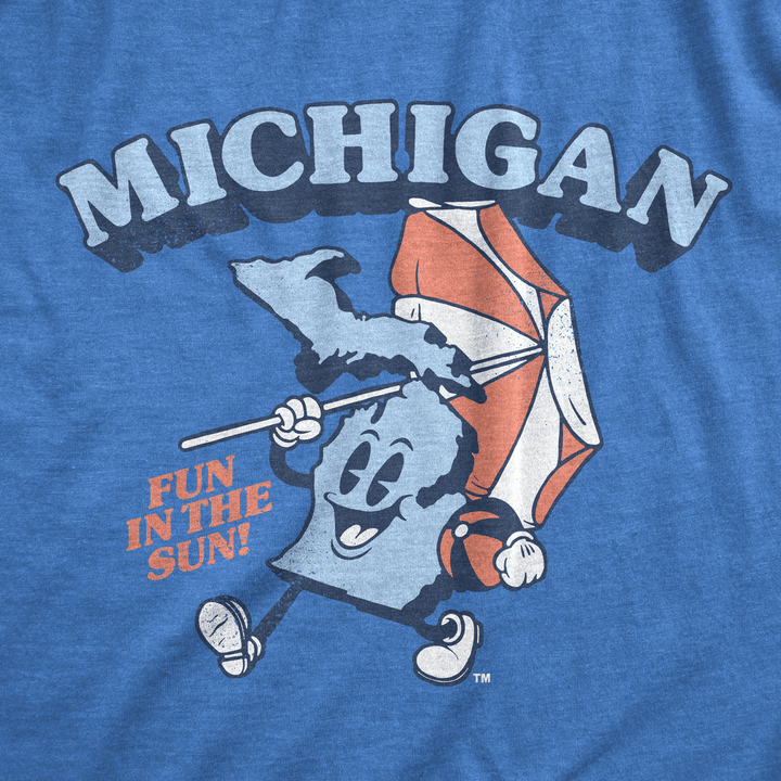 Fun in the Sun Retro State of Michigan Beach T-Shirt