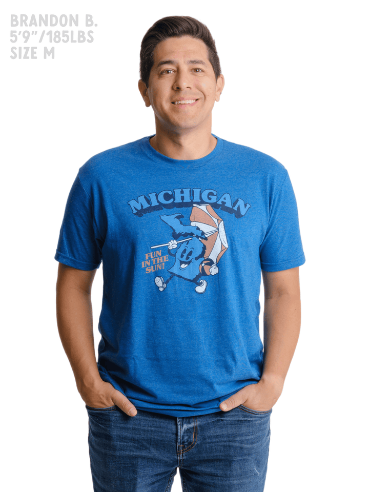 Fun in the Sun Retro State of Michigan Beach T-Shirt