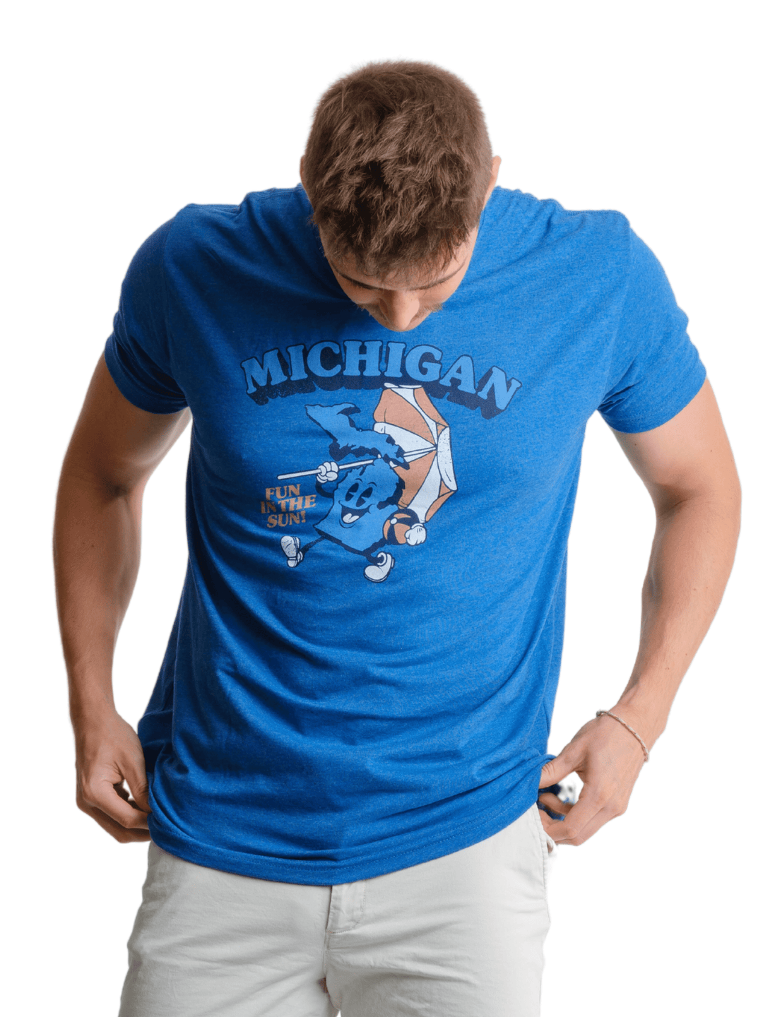 Fun in the Sun State of Michigan Funny Cute Blue Shirt