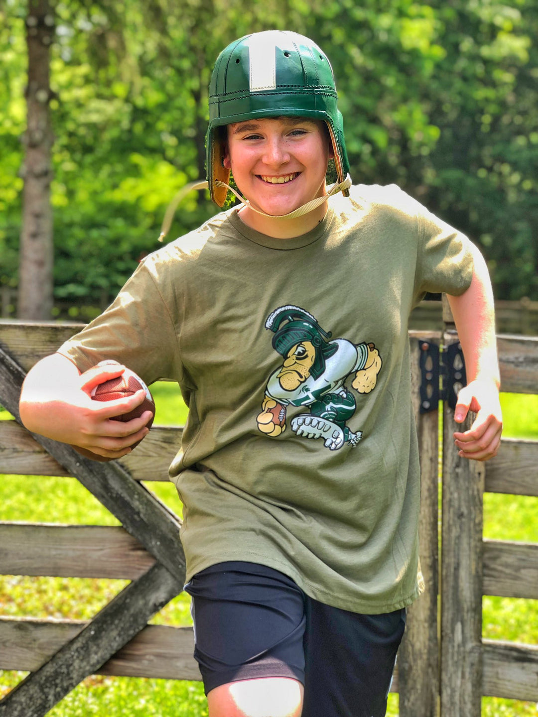 Michigan State Football Gruff Sparty Green Unisex T-Shirt