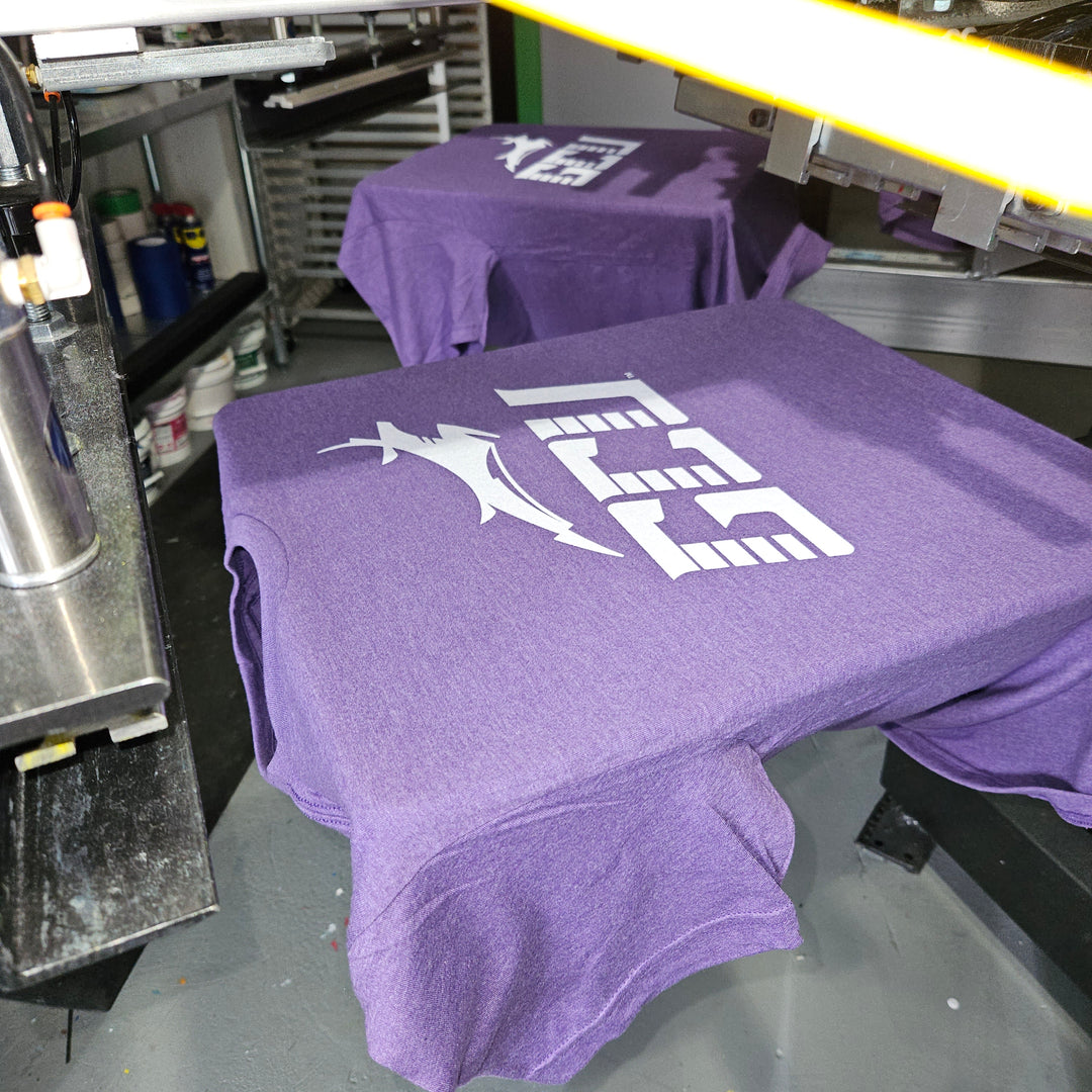 Grand Canyon University Purple GCU T-Shirt from Nudge Printing being printed
