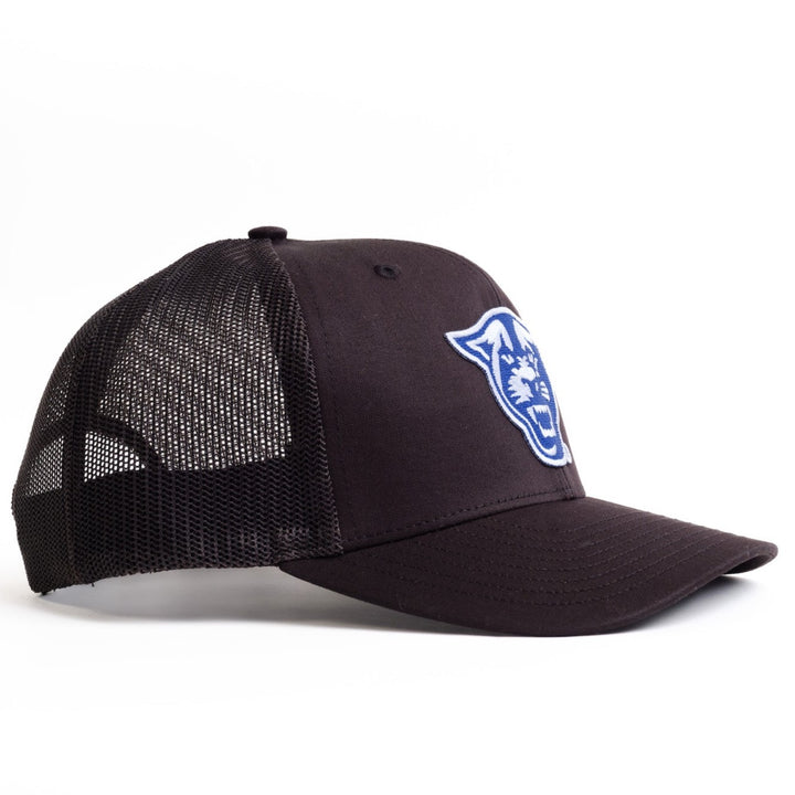 Angled view of black Georgia State Hat 