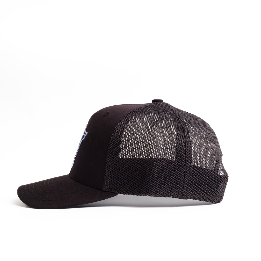 Left Side of a GSU hat in all black