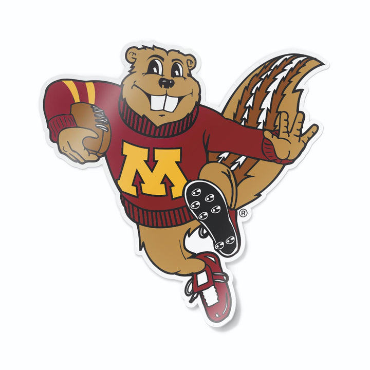 Minnesota Gopher Playing Football Sticker for Cars Unpackaged