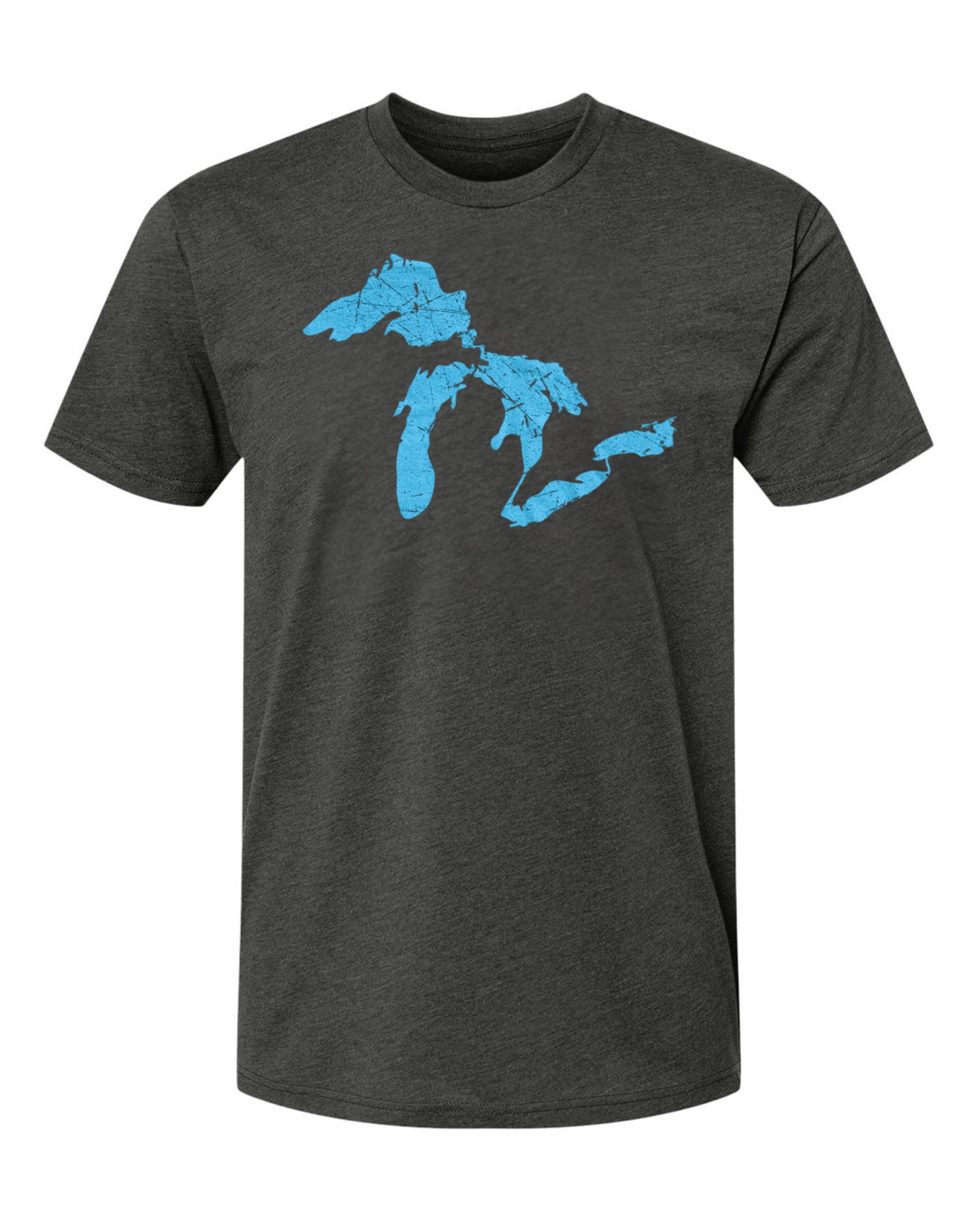 洋書 Great T-Shirt Graphics Great Lakes Shirt | Michigan Outline of Lakes – Nudge Printing