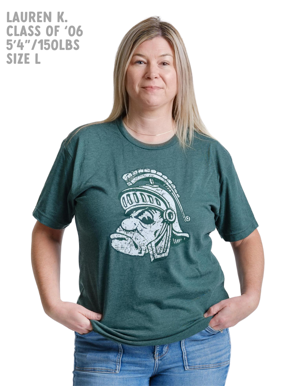 Michigan State University MSU Spartans Vintage Gruff Sparty T-Shirt (Green)