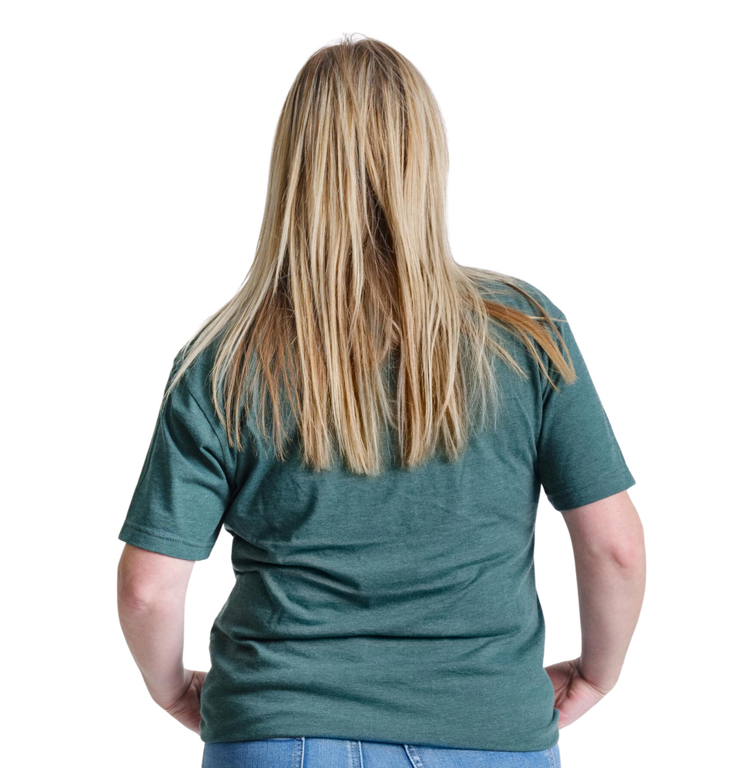 Back of green michigan state t shirt from Nudge Printing