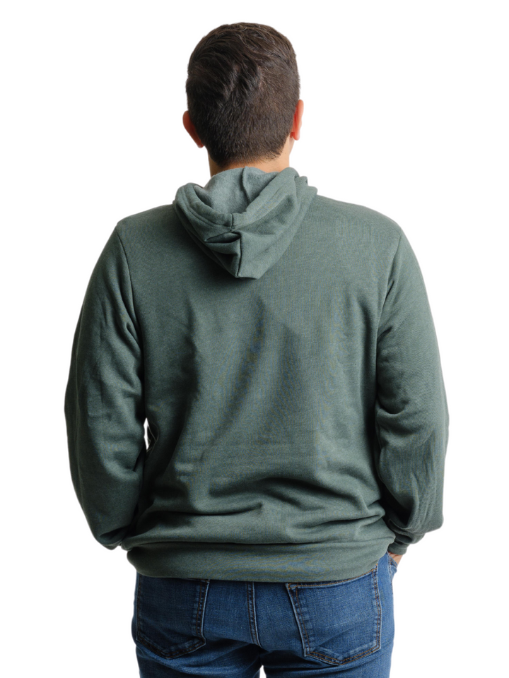 Back of Green Gruff Sparty Michigan State Hoodie from Nudge Printing