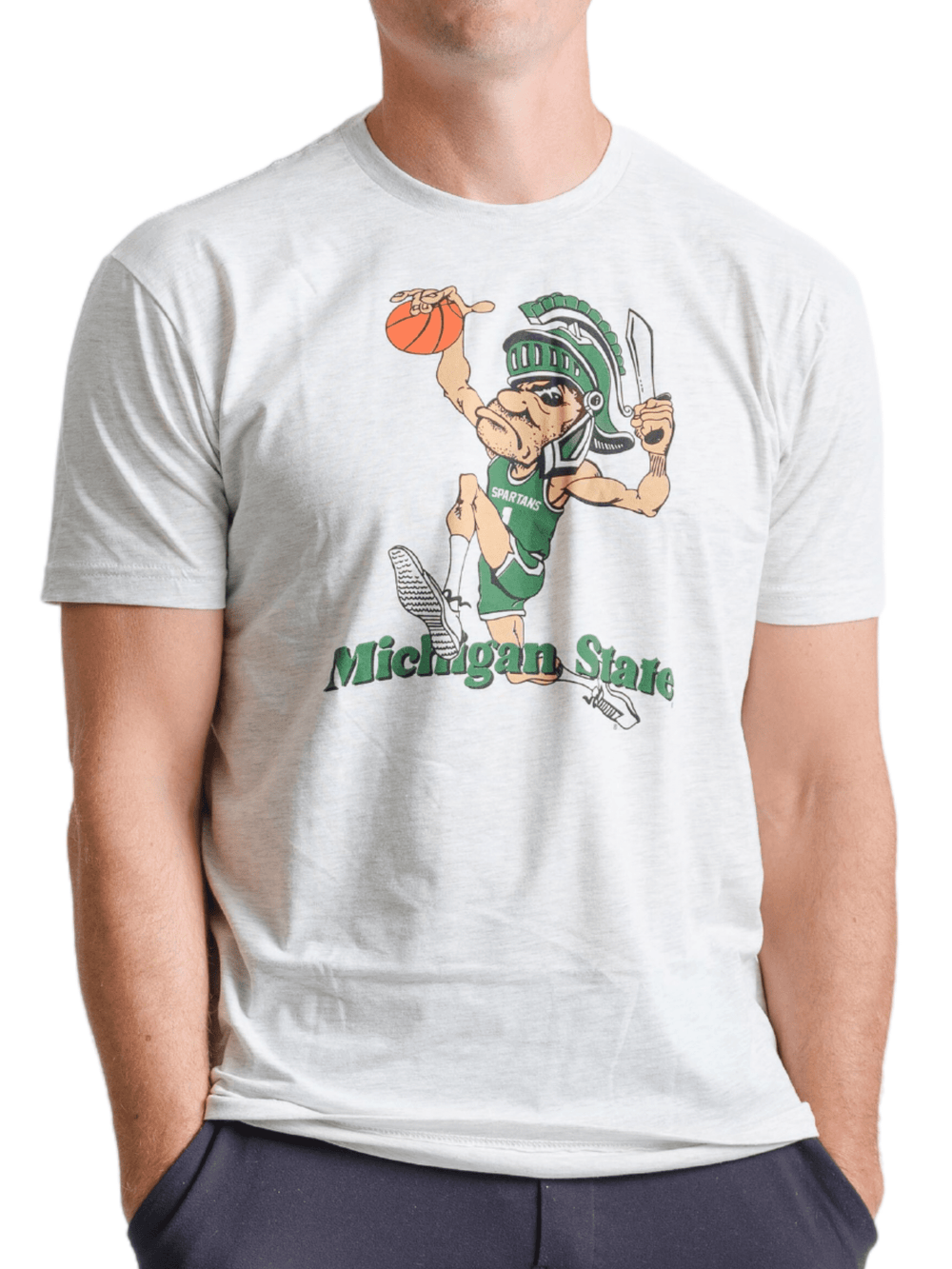 Michigan State University Spartans Vintage Dunking Gruff Sparty T-shirt