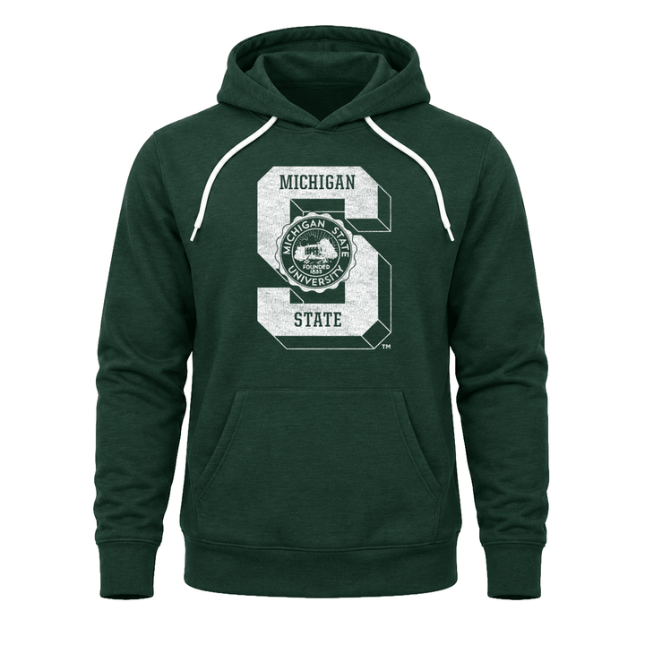 MSU Vintage Block S Hoodie - Green