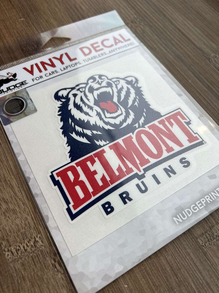 Belmont University Bruins Logo with Bear Head Sticker