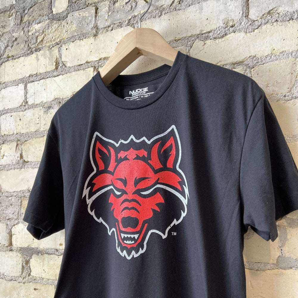 adidas Arkansas State Red Wolves Black School Logo Ultimate climalite  T-Shirt
