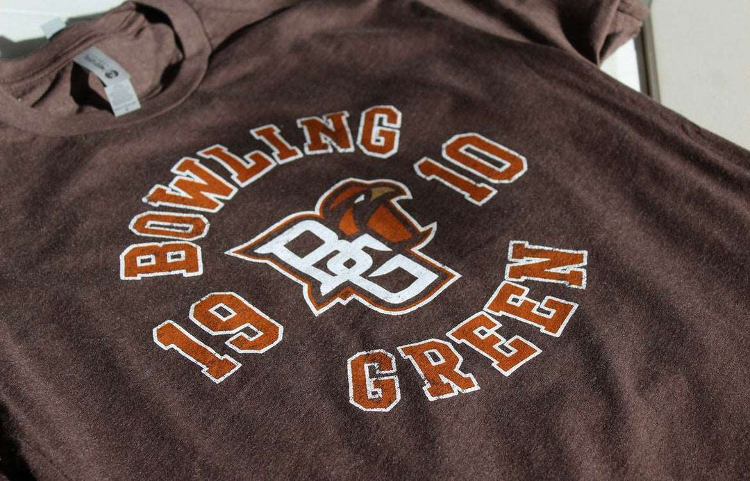 Bowling Green State University 1910 T-Shirt from Nudge Printing laying flat