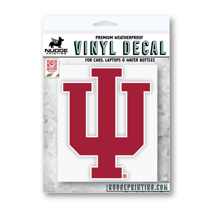 IU Sticker for Indiana University in product packaging