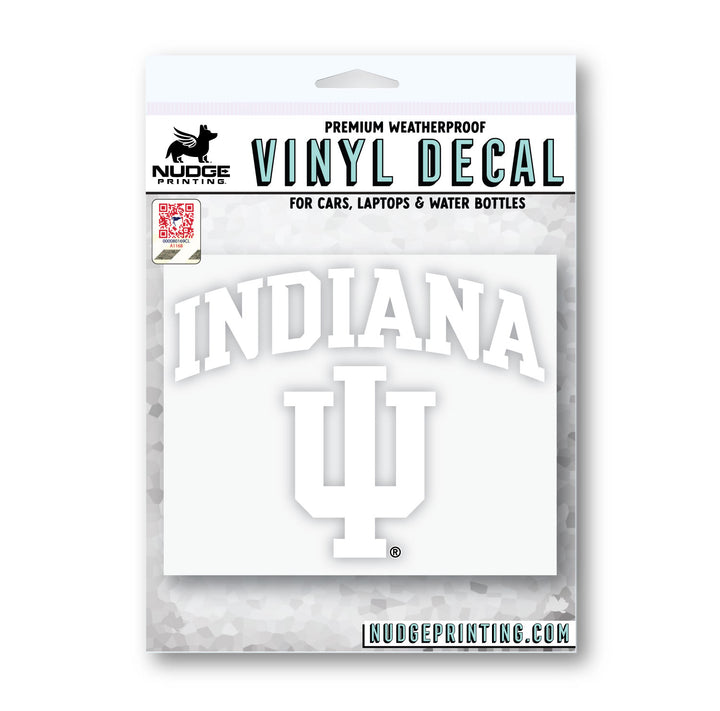 Packed Arched White IU Sticker for Indiana University