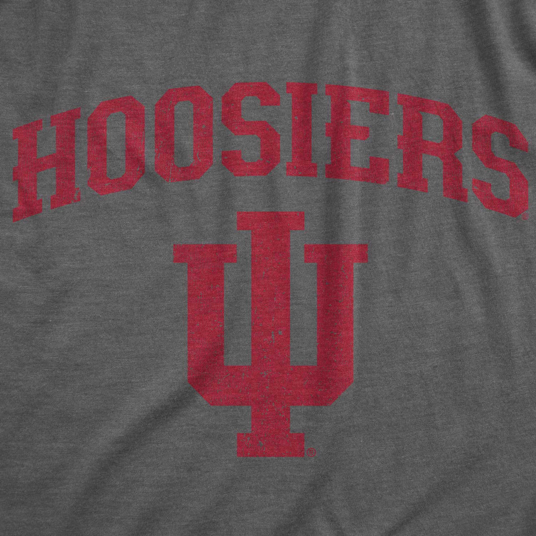 Close up of Dark Grey Indiana University IU T Shirt from Nudge Printing