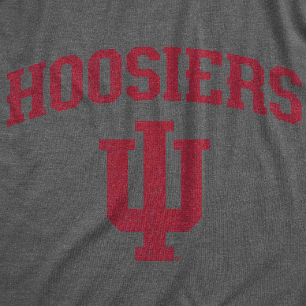 Close up of Dark Grey Indiana University IU T Shirt from Nudge Printing