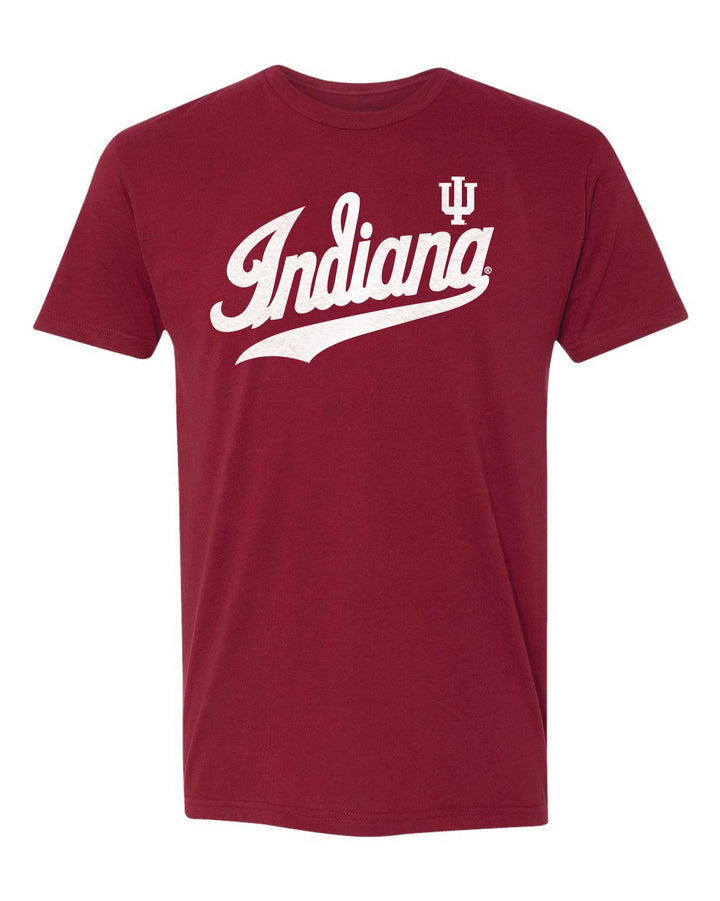 IU T Shirt Script Indiana University Crimson Red T-Shirt from Nudge Printing