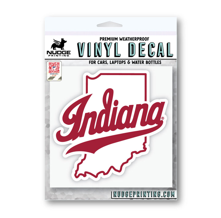 Indiana University Car Sticker | Indiana over state of Indiana and in packaging
