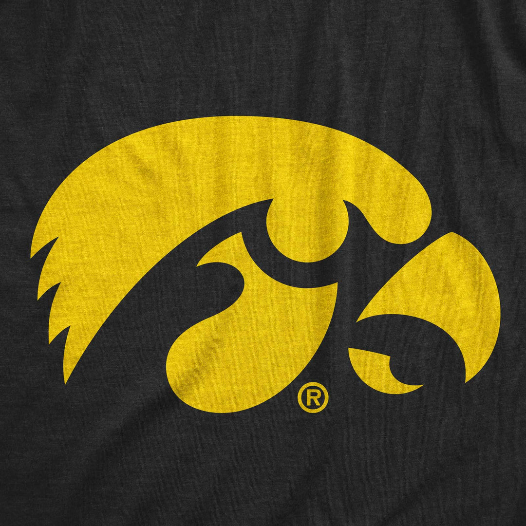 Iowa Classic Hawkeye Black Sweatshirt Close Up