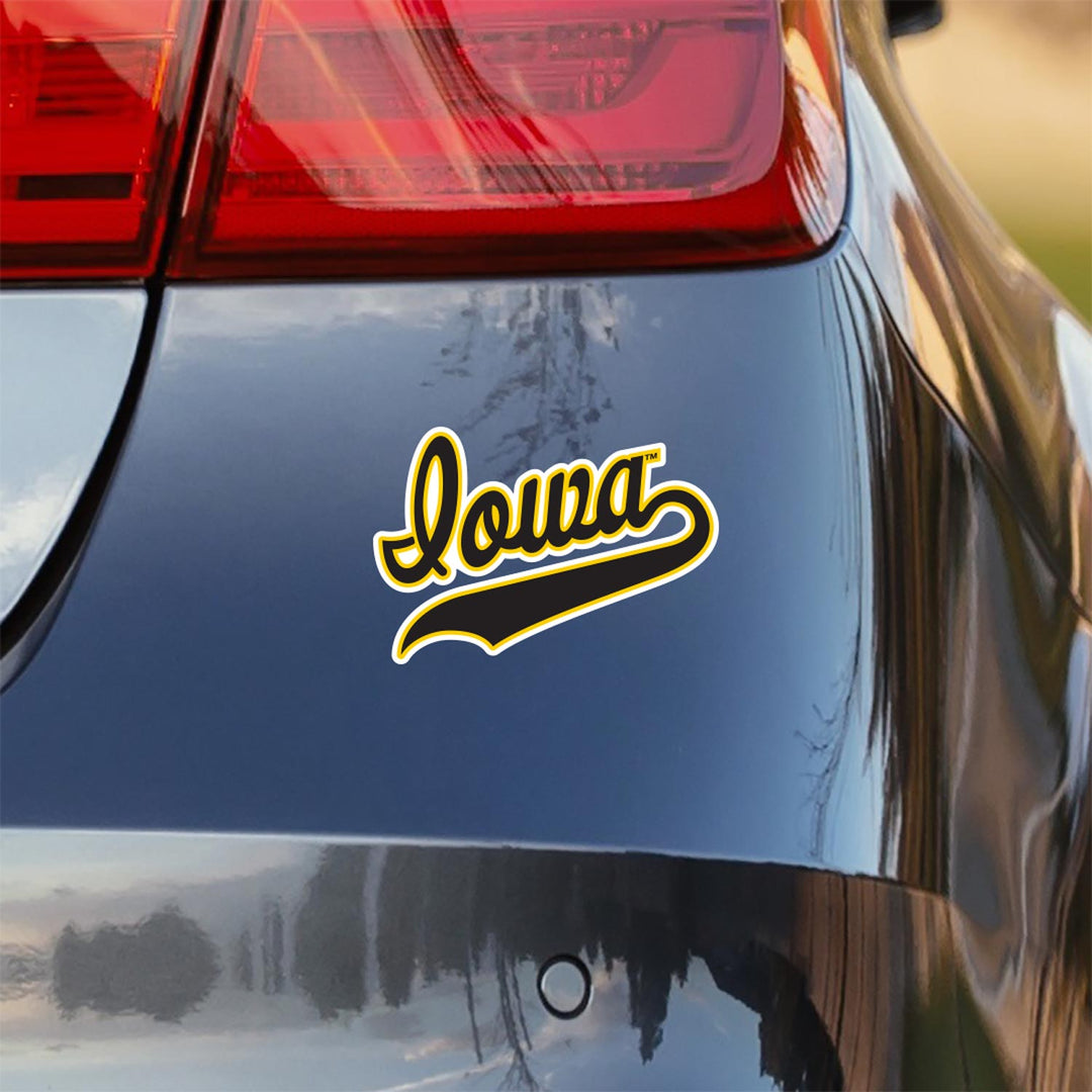 Iowa Cursive Script Decal on Car