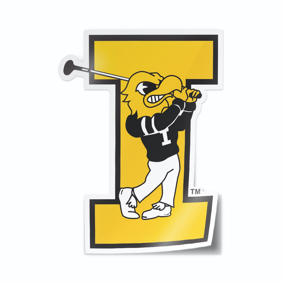 Iowa Golfing Herky Decal Sticker