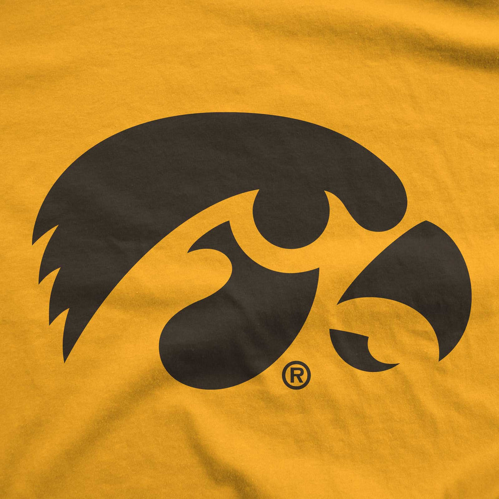 Iowa Hawkeyes Tigerhawk Gold T Shirt Up Close View