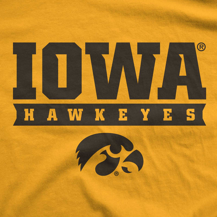 Iowa Hawkeyes Athletic Gold T Shirt Close Up