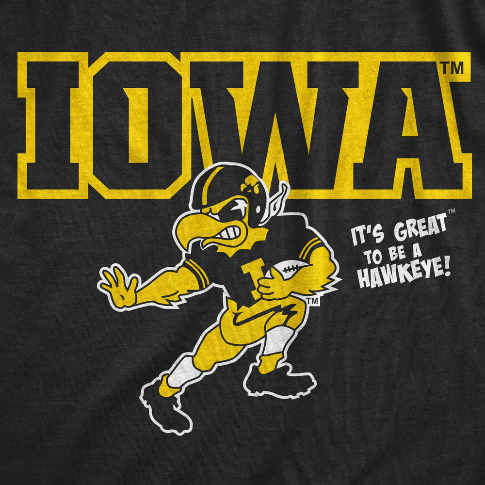 Iowa Herky Football Black T Shirt Close Up