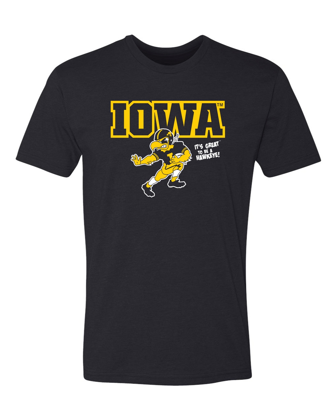 Iowa Herky Football Black T Shirt