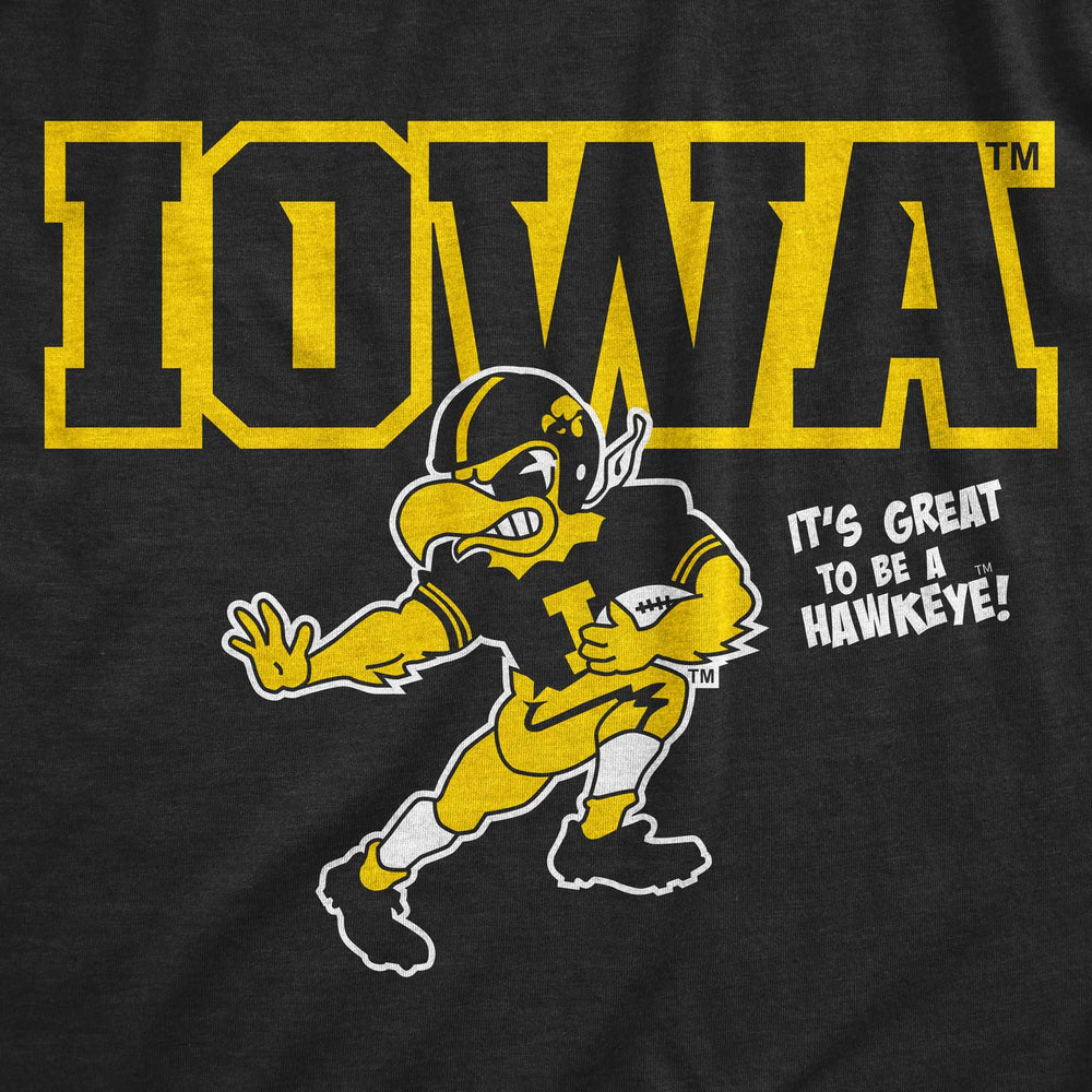 Iowa Herky Football Black Sweatshirt Close Up