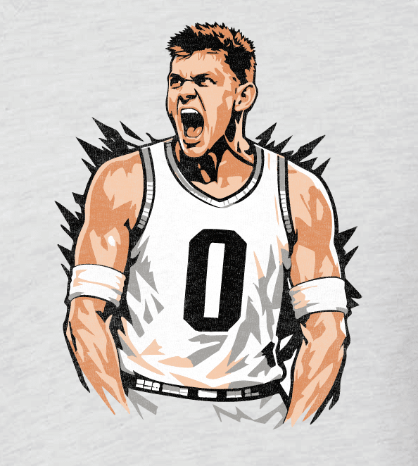 Close up view of Jaxon Kohler Michigan State Basketball player white sweatshirt mockup