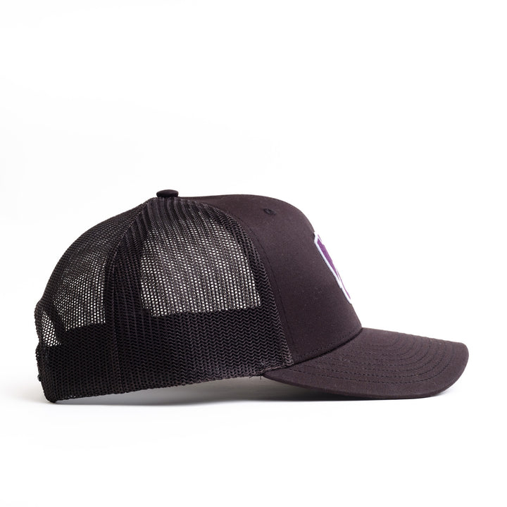 Right side of powerboat black Kansas state hat from Nudge Printing