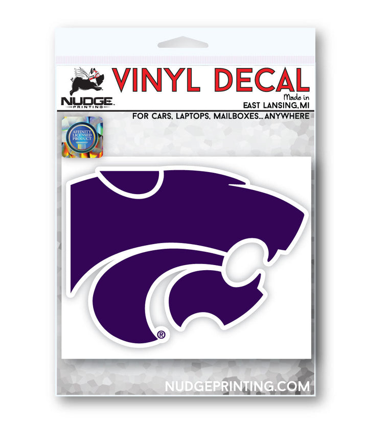 Packaged K-State Powercat Sticker from Nudge Printing